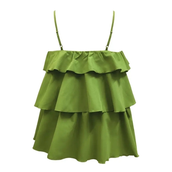 Green Ruffle Layered Top - Picture 3 of 3